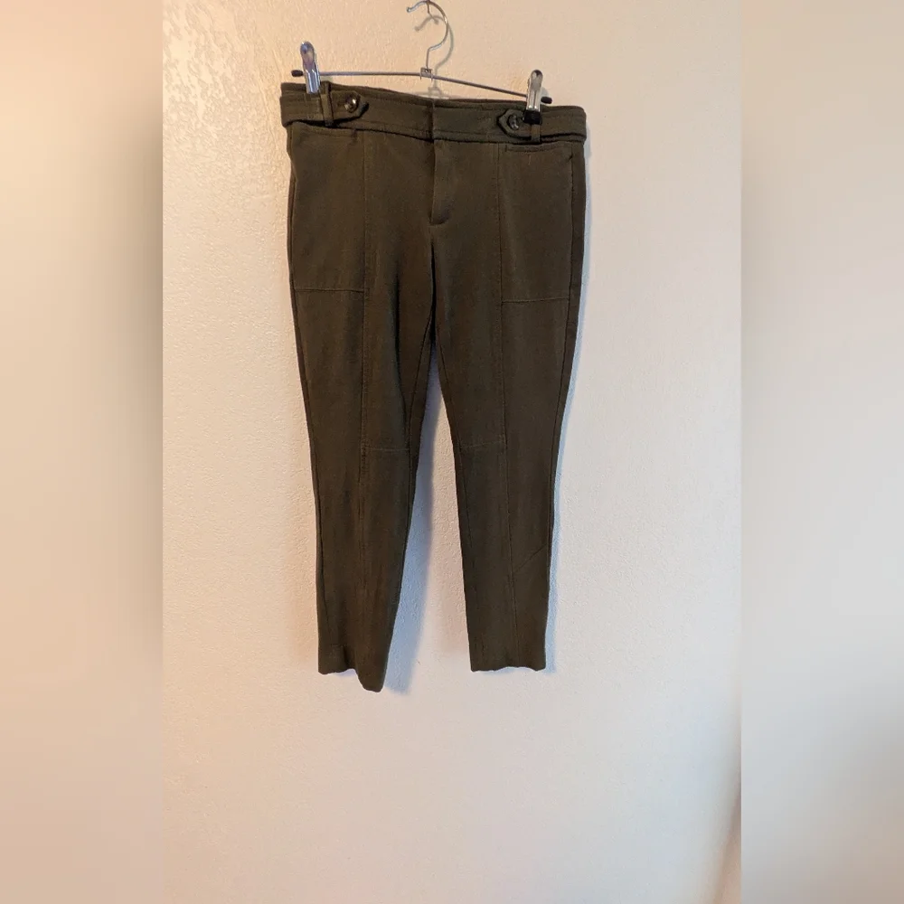 Banana Republic Olive Green Cropped Sloan Pants Size 0 - Picture 1 of 4